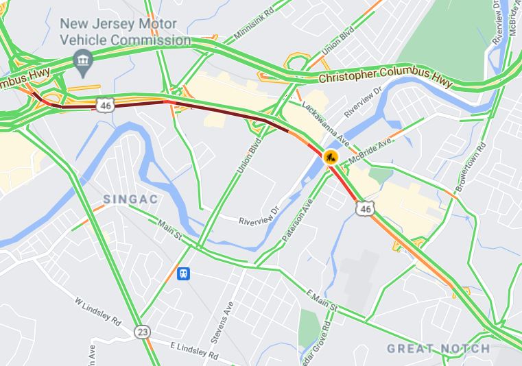 1010stewart's tweet photo. #NJ CONSTRUCTION...EB #Rt46 from west of #FairfieldAvenue (#Fairfield) to west of #RifleCampRd (#LittleFalls) construction two right lanes closed until 7am! @1010WINS @WINSTRAFFICNYC @skywayrehab @googlemaps https://t.co/ocutFtwT0i