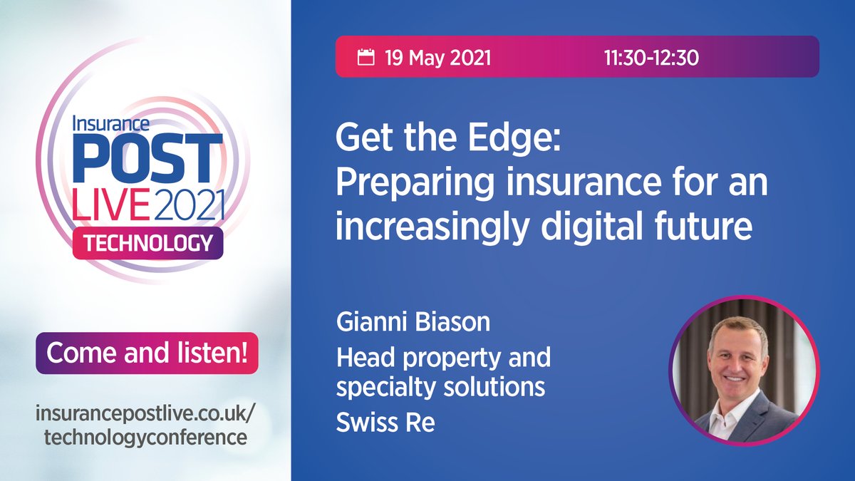 Insurance_Post's tweet photo. NOW! We've got a special interview with Gianna Biason @SwissRe all about their incredible success in its strategic partnership with radar satellite-based flood monitoring provider ICEYE, tune in: https://t.co/KgRRgIqHRo #PostLIVE21 #InsuranceWebinar https://t.co/X0MU4f7Du8