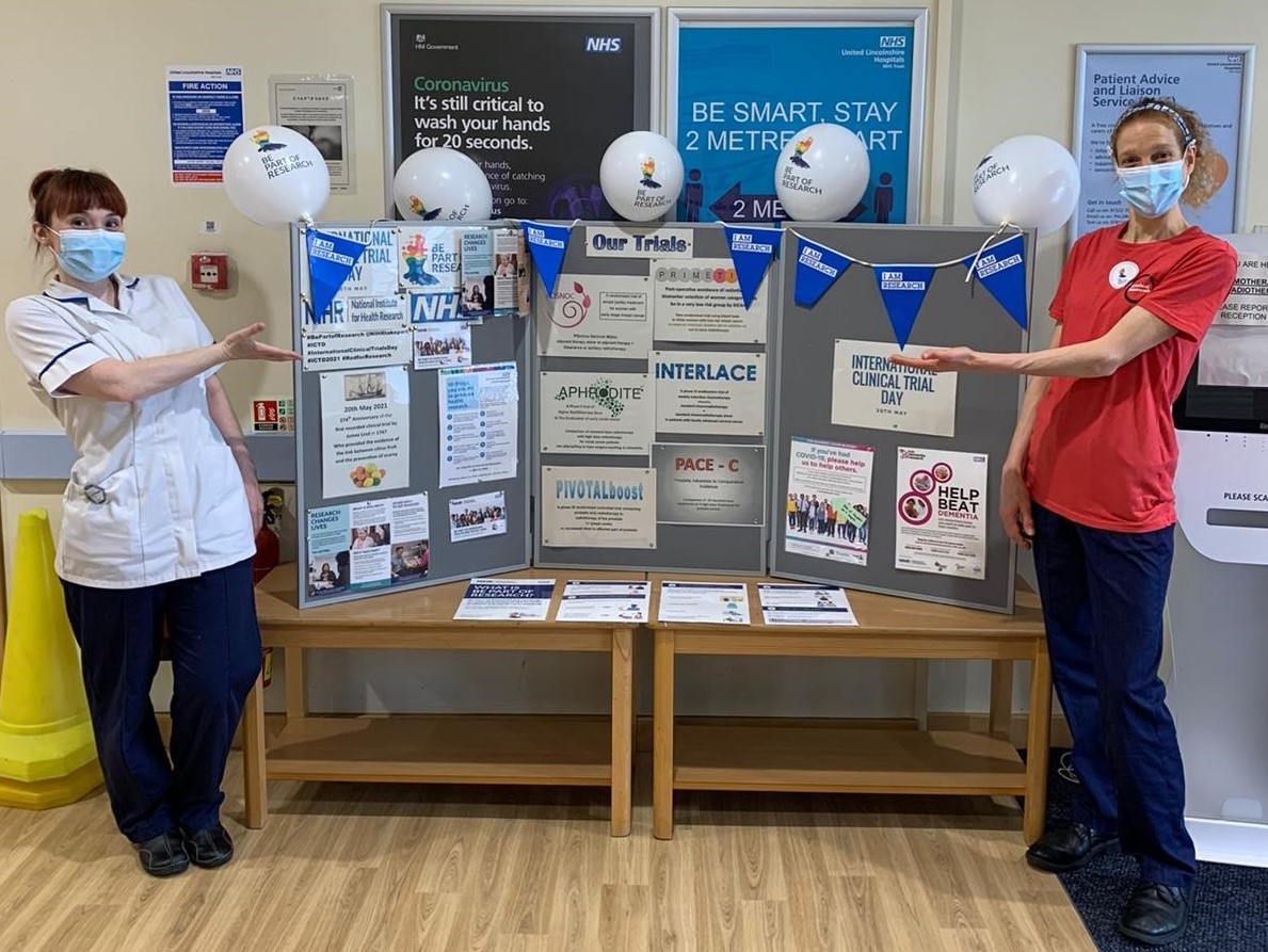 Lincoln Radiotherapy Dept celebrating #InternationalClinicalTrialsDay @NIHRresearch @NIHRtakepart @NIHRCRNEastMids @ULHT_News