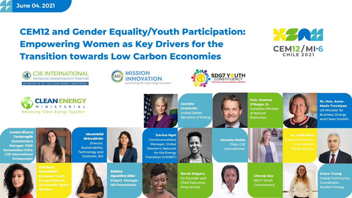 Equality Initiative (@equality_energy) on Twitter photo Have you heard about our speakers yet? Here is the full list for "Gender Equality/Youth Participation:
Empowering Women as Key Drivers for the Transition towards Low Carbon Economies" at <a href="/Cem12Mi6Chile/">CEM12 MI-6 Chile 2021</a>
Registration: cem12mi6chile.com
More info: bit.ly/3wdxSNe Have you heard about our speakers yet? Here is the full list for "Gender Equality/Youth Participation:
Empowering Women as Key Drivers for the Transition towards Low Carbon Economies" at <a href="/Cem12Mi6Chile/">CEM12 MI-6 Chile 2021</a>
Registration: cem12mi6chile.com
More info: bit.ly/3wdxSNe