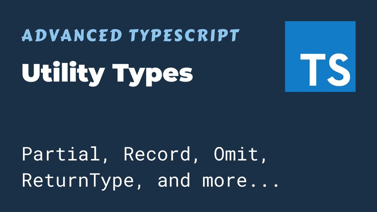 saranshk's tweet image. TypeScript provides some built-in utility types that help facilitate transformations of types from one form to another. They can be quite handy in various situations. Let us explore what these are:
wisdomgeek.com/development/we…
#typescript #learntypescript #webdev #wisdomgeek