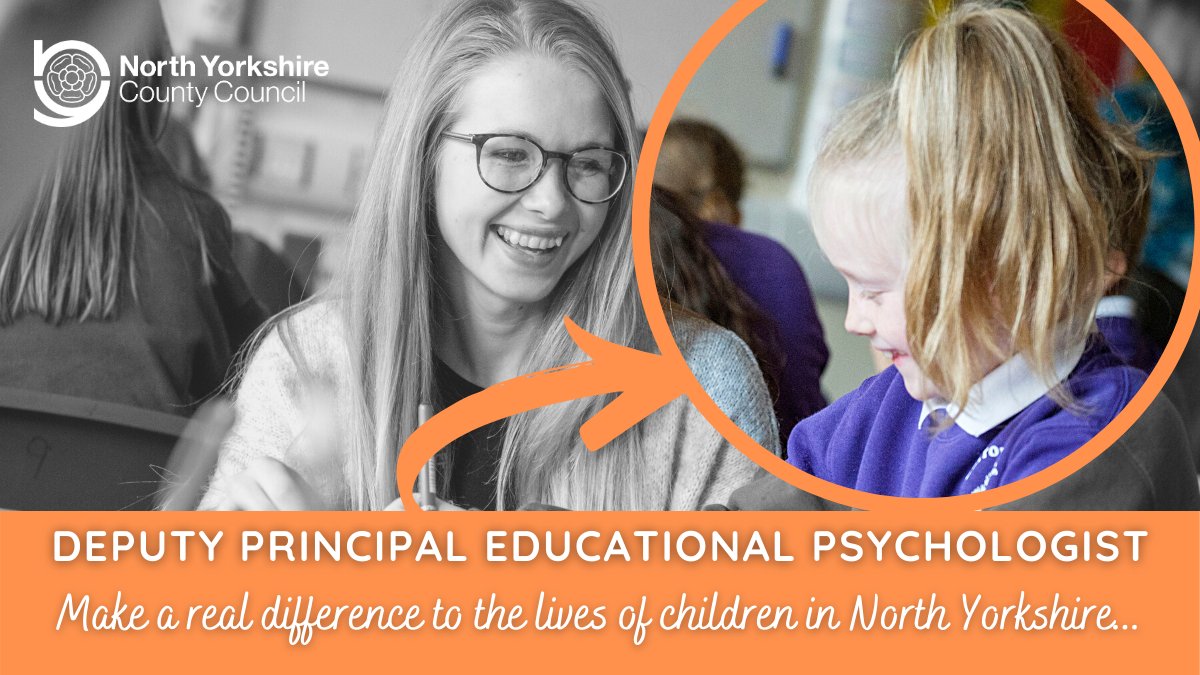 Do you want to make a real difference to the lives of children in #NorthYorkshire?

We're seeking a Deputy Principal Educational #Psychologist to join our multi-agency team: northyorks.gov.uk/educational-ps…

#Education #Psychology #SEND #EduTwitter <a href="/carol_ann_howe/">Carol-ann Howe</a>