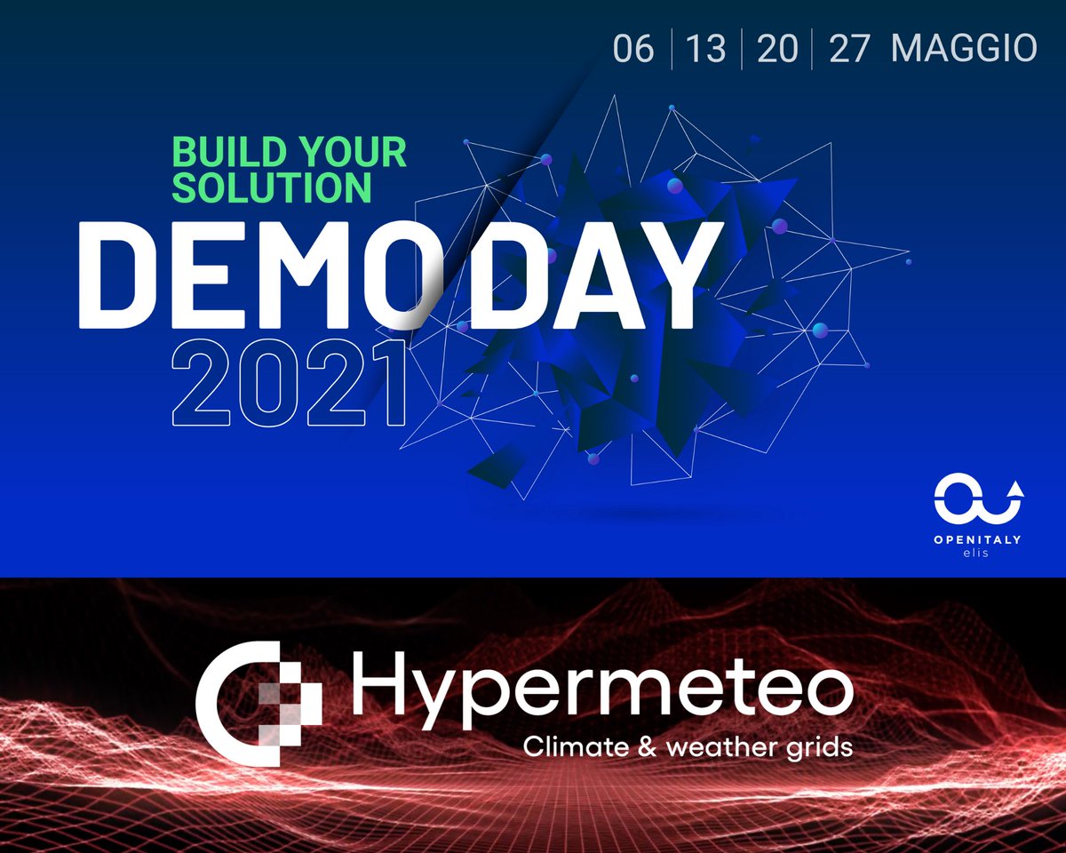 <a href="/hypermeteo/">Hypermeteo</a> fra le 10 startup che al Demoday 2021 di OPEN ITALY <a href="/centroELIS/">ELIS</a> ha presentato il suo sistema di spazializzazione digitale di dati #meteo su griglie territoriali ad alta risoluzione per analisi accurate e affidabili. #OpenItalyELIS #InnovationTogether
#weather #startup