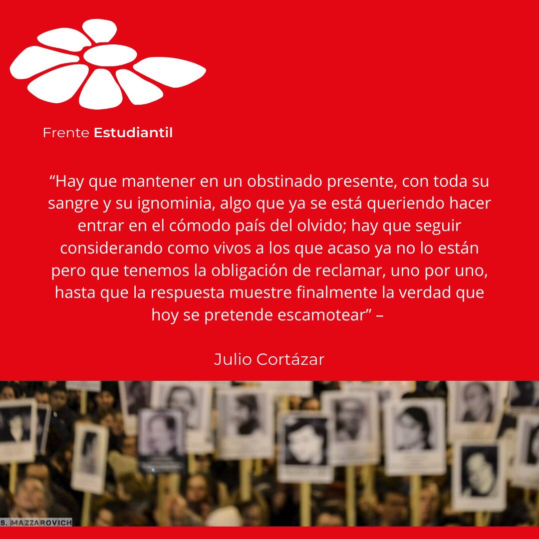 FEstudiantilMPP's tweet photo. PRESENTE ! Verdad, memoria y justicia ✊🏼

#marchadelsilencio2021 #MayoMesdelaMemoria https://t.co/wXa6XK3zBD