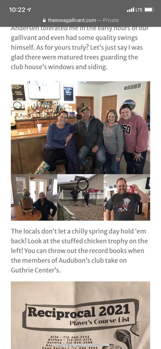 I made sure the chicken trophy made national news on the Galavant. <a href="/LPN_Greens/">LPN_Greens</a> mistaken for Guthrie Center but that’s understandable. <a href="/AudubonGolf35/">Audubon Golf & Country Club</a>