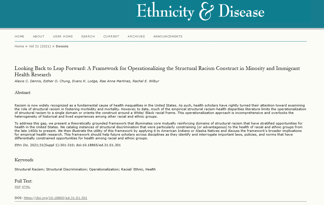 Ethnicity & Disease (@ethnicityd) on Twitter photo New from #EthnDis, article by @_ACDennis, @evansklodge, <a href="/estherchung5/">Esther Chung</a> and @_RAMMartinez illustrates how #StructuralRacism has affected minorities from 1400s to present. Looking back may help us identify laws and norms that negatively affect #HealthEquity. bit.ly/3bCSy9P New from #EthnDis, article by @_ACDennis, @evansklodge, <a href="/estherchung5/">Esther Chung</a> and @_RAMMartinez illustrates how #StructuralRacism has affected minorities from 1400s to present. Looking back may help us identify laws and norms that negatively affect #HealthEquity. bit.ly/3bCSy9P