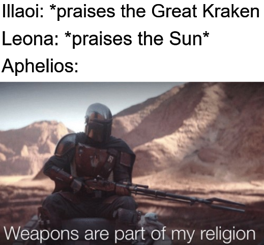 LeagueOfDaMemes's tweet photo. *praises the AK-47*

#LeagueOfLegends #Memes #LeagueOfLegendsMemes https://t.co/xH6kaXyuIe