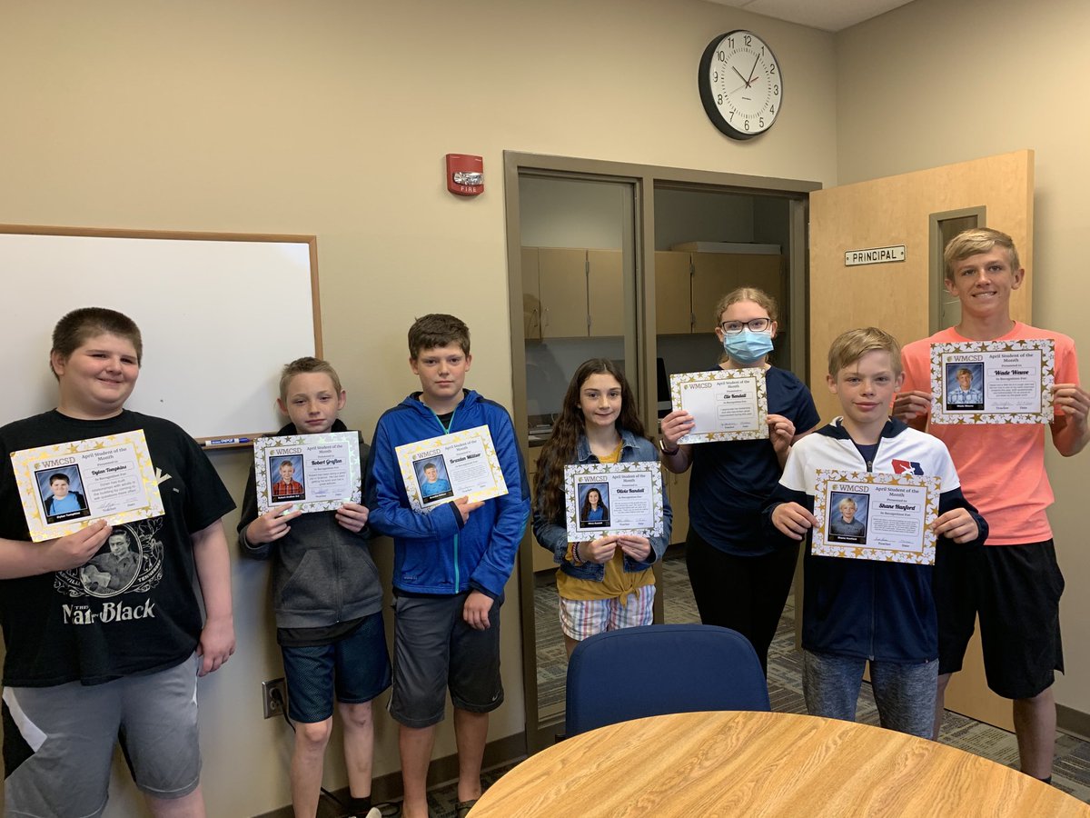 WestMarshallMS's tweet photo. Congrats WMMS students of the month!  Way to demonstrate responsibility, respect and building good relationships with all.  Go Trojans! https://t.co/T4UpIofjAq