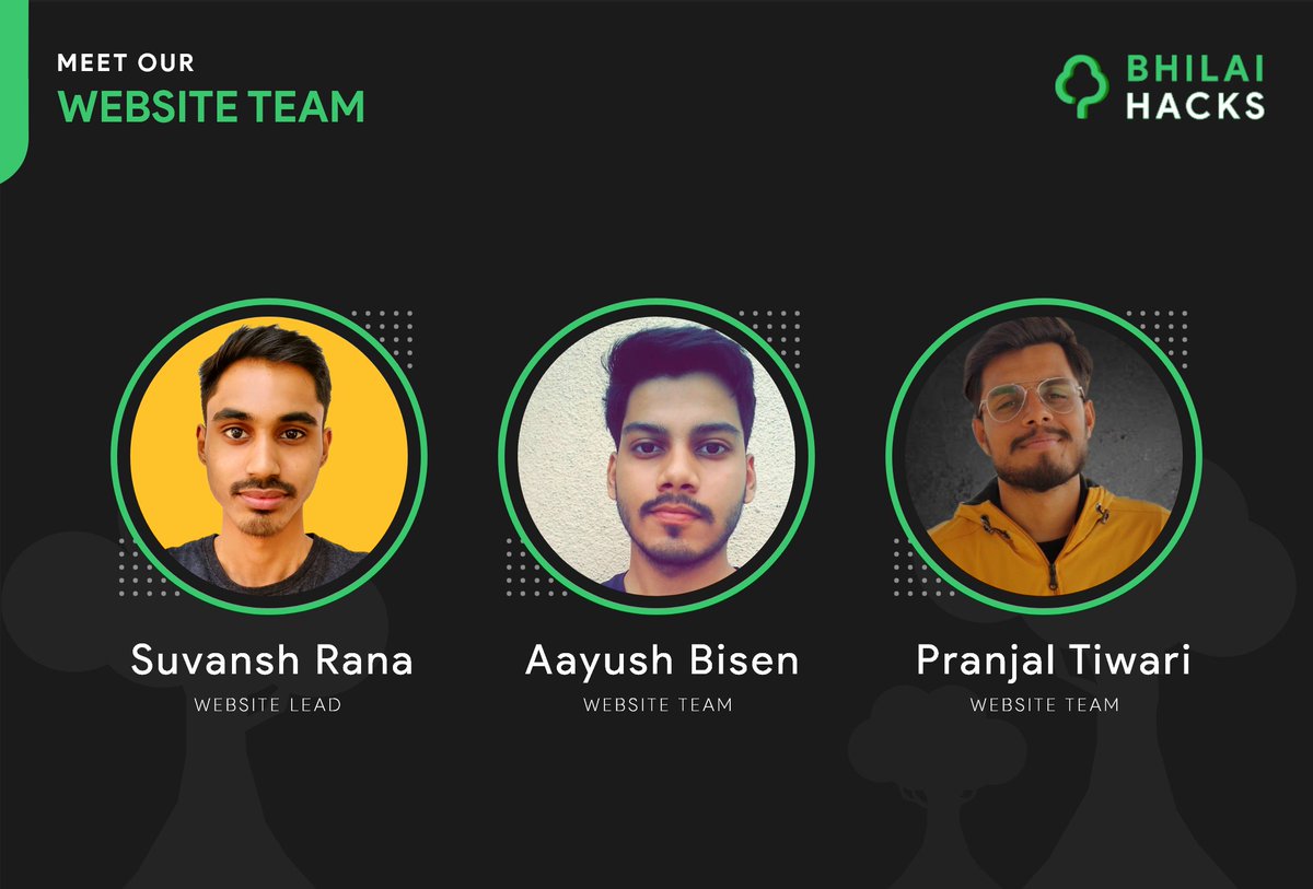 bhilaihacks's tweet image. We&apos;re really excited to introduce you all to our Website Team without whom our hackathon would not be that successful.
@suvansh_rana_, @aayushbisen_, Pranjal Tiwari.