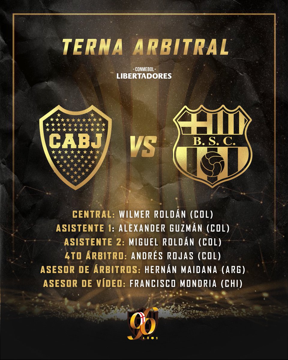 BarcelonaSC's tweet image. Terna colombiana en Copa 👨‍⚖️🇨🇴
#HoyJuegaElBarce #BocaJrsVsBSC