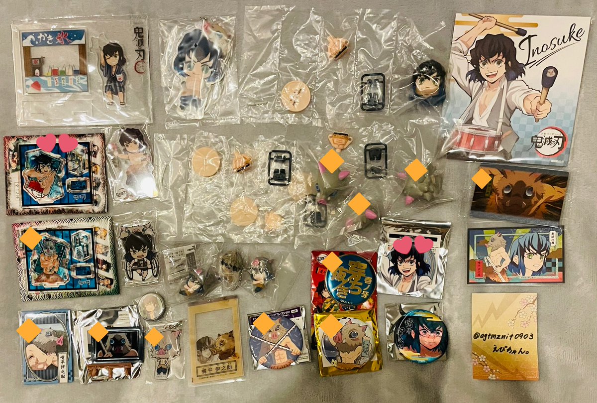 agtmznit0903's tweet photo. 鬼滅の刃 グッズ【譲渡】
アクスタ、缶バッジ、ラバスト等

譲)画像1~4:竈門炭治郎、竈門禰豆子、我妻善逸、嘴平伊之助、かまぼこ隊、煉獄杏寿郎、栗花落カナヲ

求)定価+送料
※条件は画像12に記載

郵送≫名古屋手渡し

↓↓↓他キャラ、条件など続く↓↓↓ https://t.co/8NnmjaT60M