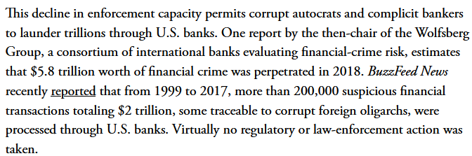 Quick read on the complete lack of enforcement of white collar crimes perpetrated by the wealthy, by a former DOJ prosecutor.

There shouldn't be two separate, unequal justice systems. It's a travesty the US gov't and public have accepted this.

theatlantic.com/ideas/archive/…