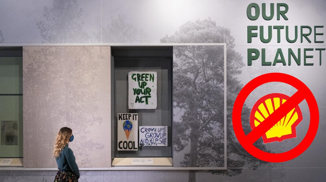 "Our Future Planet", exhibition about Carbon Capture in the <a href="/sciencemuseum/">Science Museum</a> is open now. Sponsor is <a href="/Shell/">Shell</a>, aggressive lobbyist against climate policies.

Clear thing: The museum must drop Shell. 
Why? 👉museumsforfuture.org/whats-new/

Image: (c) Science Museum Group [edited]