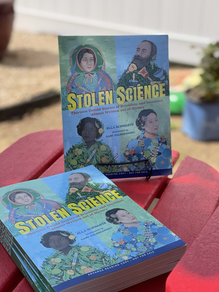 ellaschwartz's tweet photo. I have ARCs of STOLEN SCIENCE to share. Would love to get them to good homes #BookExcursion #BookExpedition #BookHike #BookJaunt #BookJourney #BookJunkies #BookOdyssey #BookPortage #BookPosse #BookRelays #BookSojourn #BookSquad #BookTrek #BookVoyage #LitReviewCrew #kidlitexchange https://t.co/8cJAOIyxse
