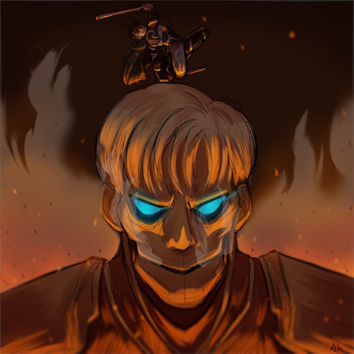 Lieut_Ak's tweet photo. Quick and modest sketch of Erwin Titan Shifter largely inspired by @rozavay's wonderful art because DAMN LESSGO https://t.co/dpn9diPXrY