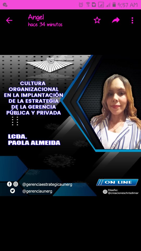 pfrancheskac's tweet photo. *Lcda Paola Almeida* Dice Presente🙋🏼‍♀️ en este 📌I Foro Virtual📌 
*Gerencia Estratégica en Tiempos de Pandemia*😷 https://t.co/jcBYwOHAEJ