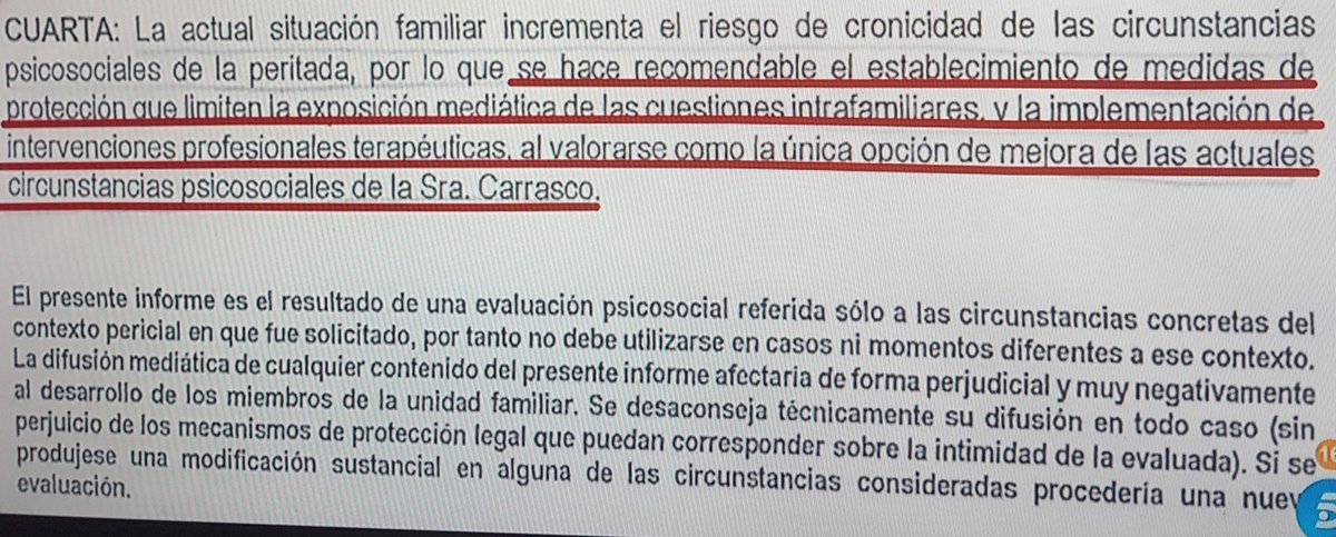 El equipo multidisciplinar, para su mejoría, le recomienda "limitar la exposición mediática de las cuestiones intrafamiliares" a la vez q le desaconseja la difusión mediática dl informe porque "afectaría de forma perjudicial y muy negativa" a sus hijos😱 #RChasdestrozadoatushijos