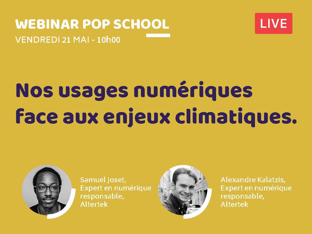 🚨 Webinar - #GreenIT - C'est déjà demain ! 

On se retrouve demain matin à 10h00 pour un webinar qui nous permettra de nous poser les bonnes questions sur l’empreinte environnementale du #numérique et les solutions qui existent. 

Inscription ci-dessous 👇