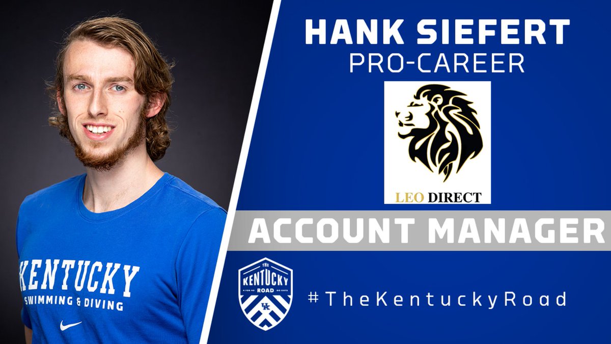 TheKentuckyRoad's tweet photo. The #ProPathway celebrations just keep coming! Congrats to Hank Siefert, from our Men's Swim/Dive team on solidifying a job post-graduation with Leo Direct as an Account Manager! We are so proud, Hank! Can't wait to watch you thrive in your #ProCareer pathway! #TheKentuckyRoad https://t.co/YoL3A3XeAE