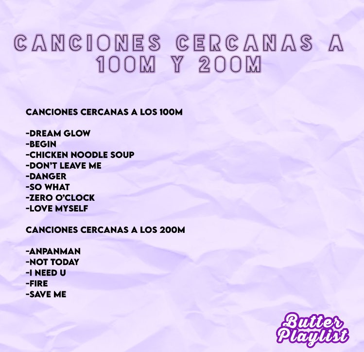 bangtanmighty's tweet photo. Como un tip, coloquen canciones cercanas a los 100M en sus playlist y también algunas cercanas a los 200M

Aquí algunas de ellas https://t.co/le1jXoRssA
