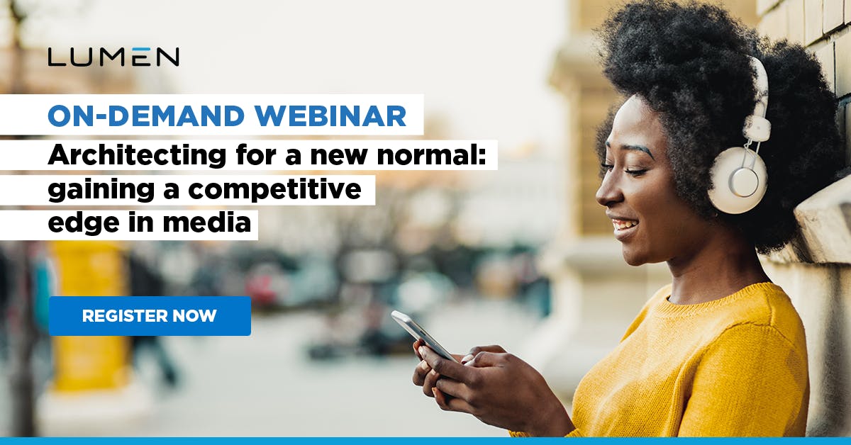 EricTurnerDC's tweet photo. What is the new normal? Understand the market forces in play in media and entertainment in 2021 and how Lumen can help you achieve your goals. Register now: https://t.co/1H6J0eSQya
#SMPTE2110 #Apps #LastMile #IPDelivery
By @LumenTechEMEA https://t.co/QUZUYHSu1F https://t.co/GfZ0KdkYSo