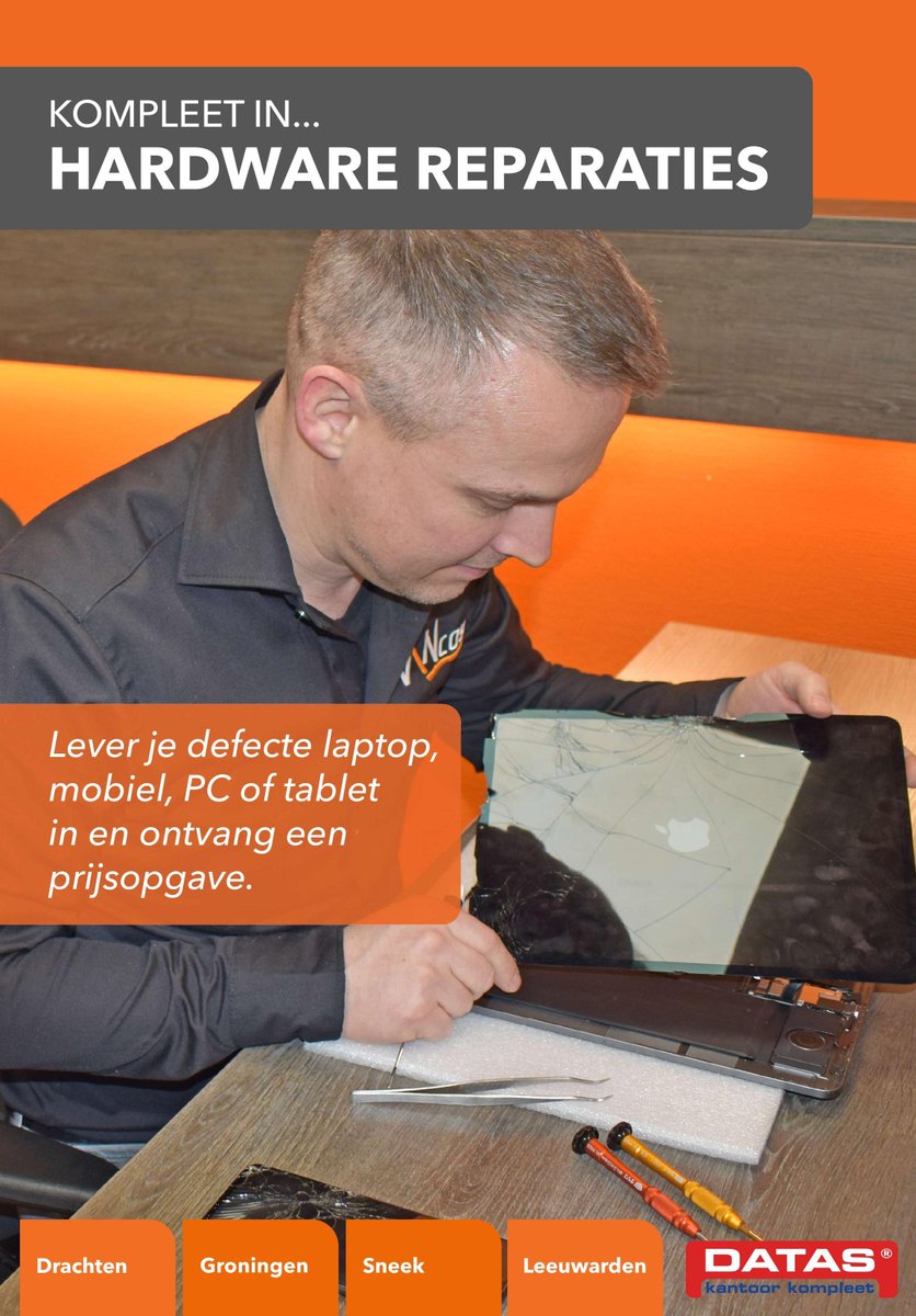 Oei! Je Ipad, laptop of mobiel laten vallen? Wij schieten je te hulp! Klik hier voor meer informatie: loom.ly/3xVUe9s #Apple #Repair #Reparatie #Hardwarereparatie #DatasKantoorKompleet #Drachten #Sneek #Groningen #Leeuwarden