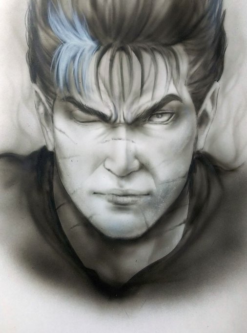 リアルなガッツ(アナログ絵)もともと三浦先生みたいな絵を好んで描いてた身としては本当に驚きしかないです。キャスカがやっと正気に戻ったのに…涙三浦先生お疲れ様でした。仕事の合間に急遽描きました。いろいろ雑になってしまった(汗)#ベルセルク 