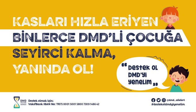 Dmd_aileleri's tweet photo. Kasları hızla eriyen binlerce DMD'li çocuğa seyirci kalma ! 

⏳ DMDyi BirlikteDuyuralım ⏳ https://t.co/4uIbVkN1mR