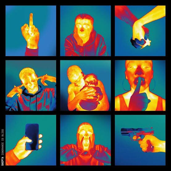 OneVisionHipHop's tweet image. a remake of skepta’s ignorance is bliss album cover