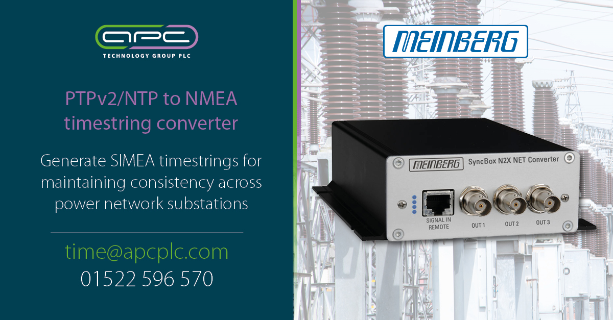 APCTechGroup's tweet photo. Maintaining consistency across #substation installations is paramount. The @MeinbergSync Syncbox/N2x series is able to take in #PTPv2 / #NTP synchronisation and generate relevant SIMEA timestrings via PPMOS outputs.
Ask our team for more details on 01522 596 570
#Power #Energy https://t.co/uxZK3EWdPF