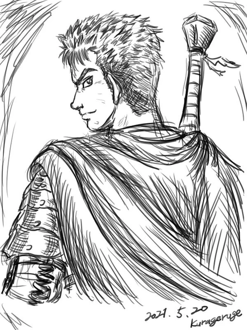 #ベルセルク 
拙い絵ではありますが三浦建太郎先生追悼の意を込めて
素晴らしい作品をありがとうございました 