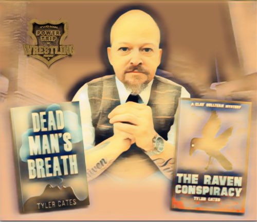 TwoManPowerTrip's tweet photo. TMPT welcomes in for the feature episode, @TylerSteelPCW aka @TylerCates14 to the show. Host John Poz &amp; Tyler talk about his new book, “The Raven Conspiracy” his time as a wrestler, PCW, being a promoter, #Animal #KokoBware and so much more!

https://t.co/UKhPVfvlnf https://t.co/XrXuEuCApO