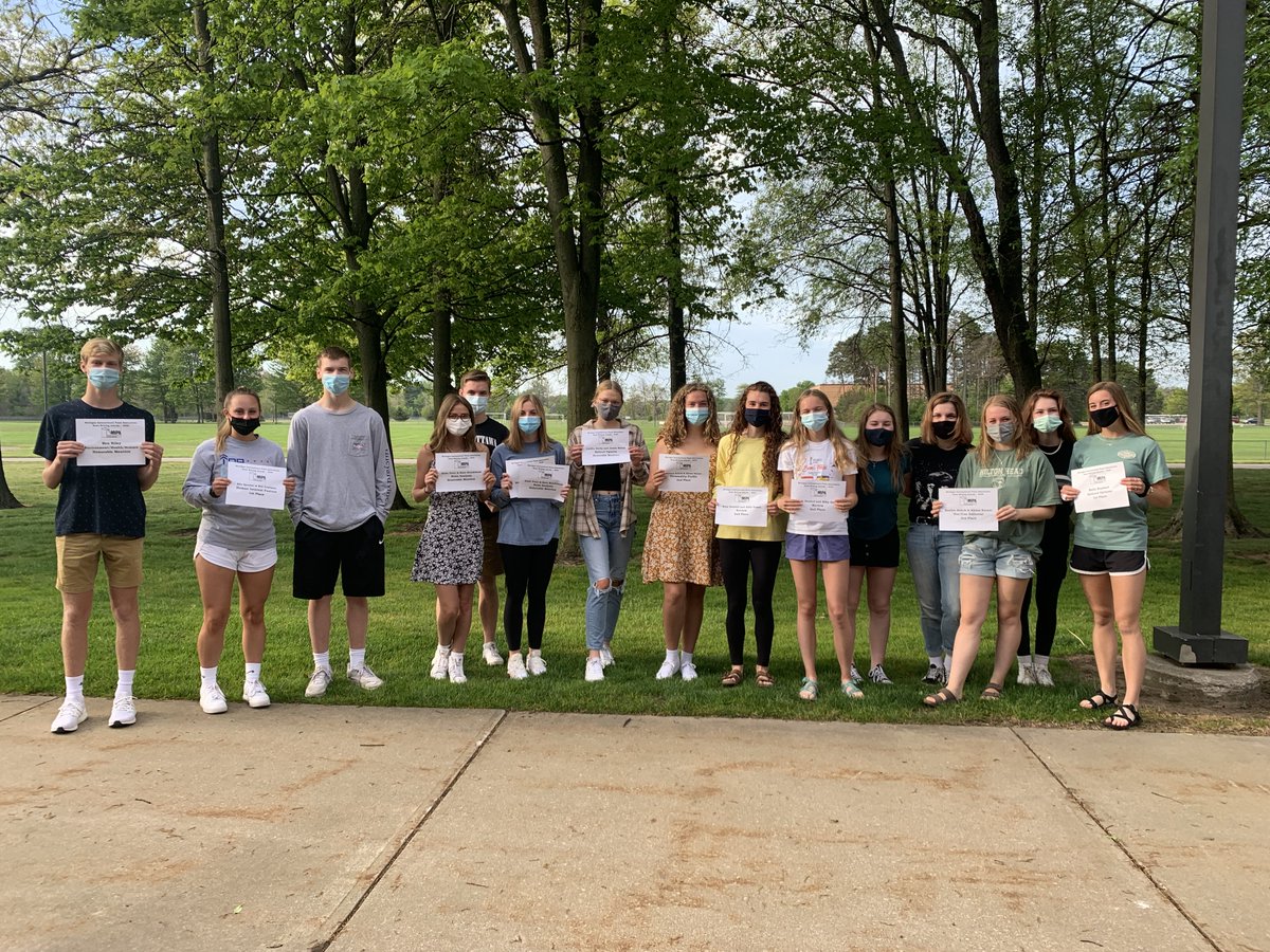 West Ottawa journalists earned 24 awards in the annual MIPA state competition! Some of them were willing to pose for a photo.