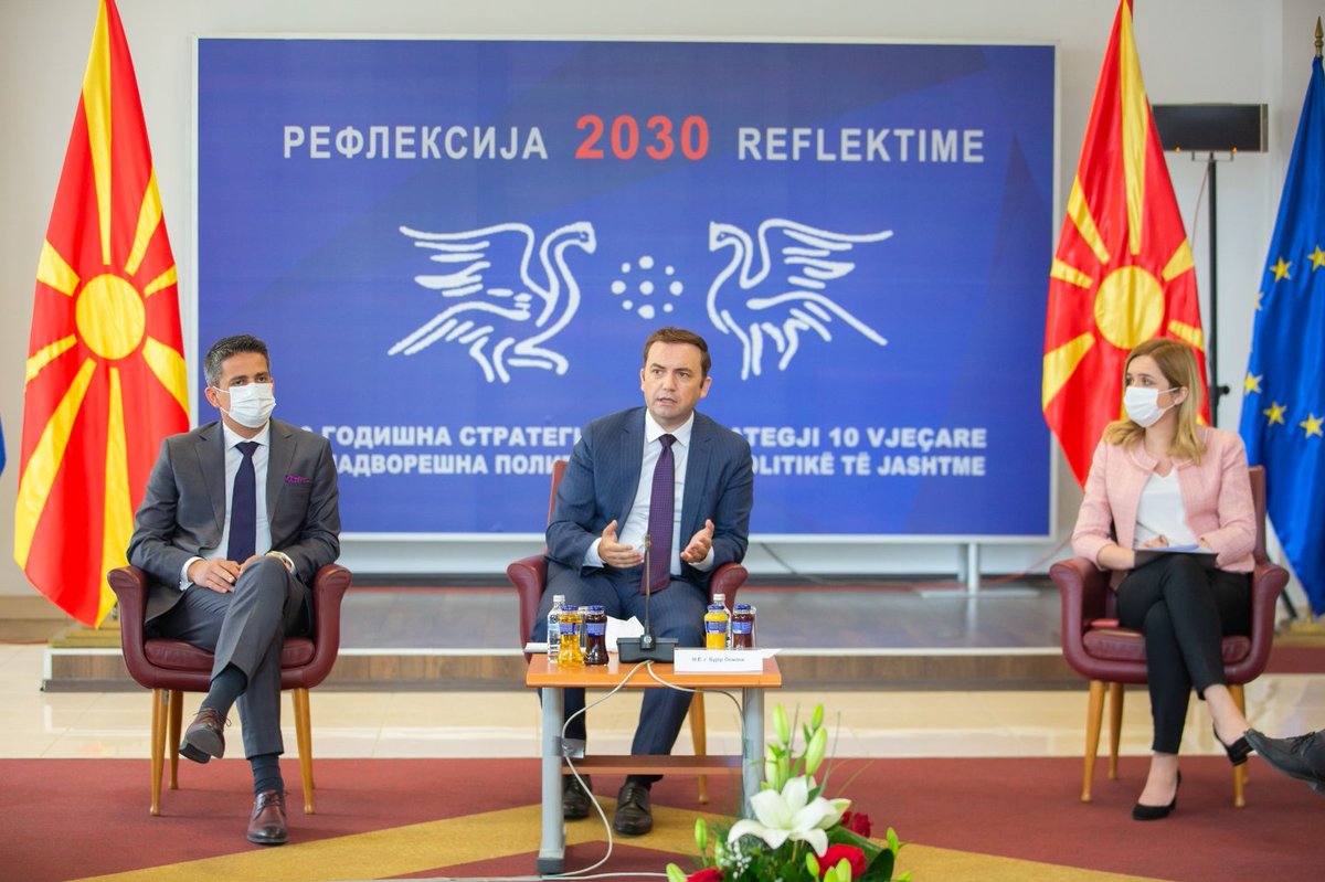 Bujar_O's tweet photo. Inaugural meeting of the Strategic Council on Foreign Policy one of the pillars of #Reflection2030.Main goal of the initiative is to create a comprehensive strategy of π²π° foreign policy that will offer an amalgam of diverse aspects based on inclusiveness and active participation. https://t.co/In0GtAWptX