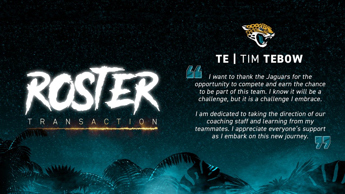 RT @Jaguars: We have signed TE Tim Tebow. https://t.co/xAsfcZP1sG
