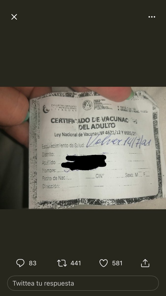 LetiFil's tweet image. Imagínense viajar al extranjero, hacer el trámite de migración y tener que mostrar esto... mínimo nos dicen que demos media vuelta y regrese a su país.. una verdadera burla! Ni imprimir certificados pueden hacer bien @msaludpy @MaritoAbdo