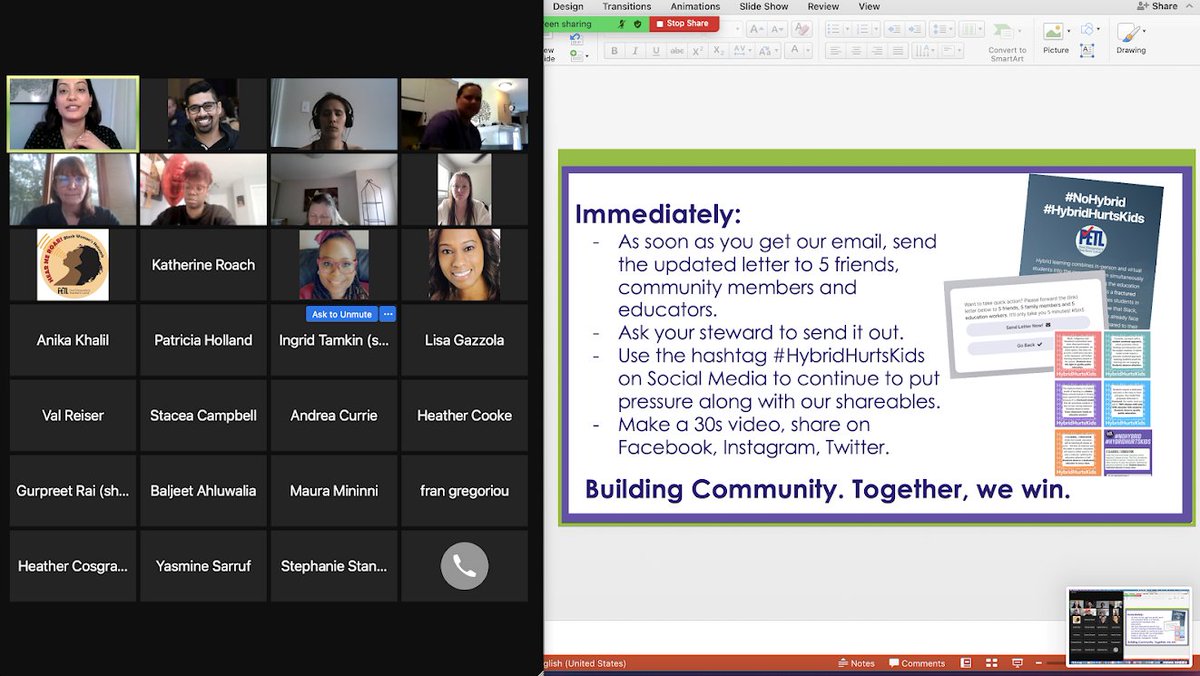 The #HybridHurtsKids team at <a href="/ETFOPeel/">ETFO Peel</a> PAC met again to update our plan. Our board did the right thing by eliminating the broad implementation of Hybrid in elementary. However, Special Education students and workers have endured the Hybrid Model all year. It must stop. #OntEd