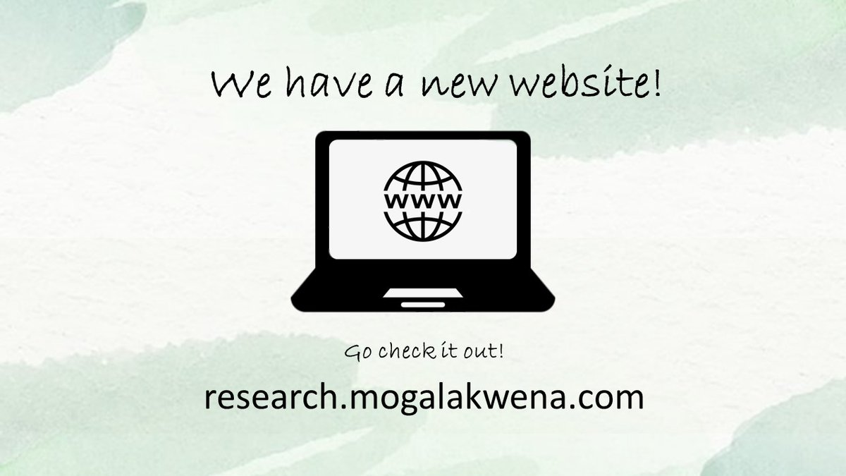 research.mogalakwena.com

Mogalakwena Research Centre's new website is online! Head over to our website for project descriptions, essential information and how to get involved.