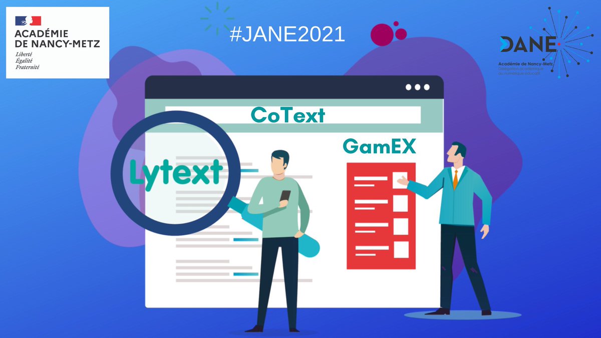 explometierstv's tweet photo. RT @dane_nancy_metz #JANE2021 : Réussite de tous les élèves
Atelier de découverte de #LyText, #CoText et #GameEx
https://t.co/Bq6jzSbbIl
#lycée
#Bac2021
#lycée4_0 https://t.co/y0Tep7EJwH
