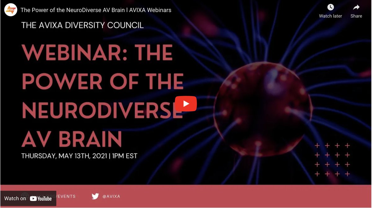 Take some time and have a listen about #neurodiversity and what it means to your employees and your company <a href="/AVIXA/">AVIXA</a> #AVIXADiversity avixa.org/training-secti…