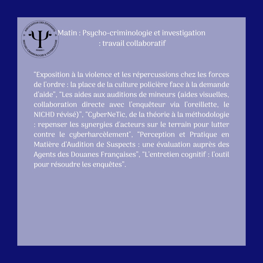 aepcvr2's tweet photo. 4ème et dernier jour en asynchrone avant de vous retrouver demain pour la fermeture du colloque avec des interventions en direct.
Session 5: Travail collaboratif 
https://t.co/EM3iegXTdj
Session 6: Intervention en milieu pénitentiaire
https://t.co/nZu5wUyxaD
#AEPCVR2 https://t.co/lJNfPvN2sw