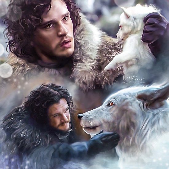 “An albino,” Theon Greyjoy said with wry amusement. “This one will die even faster than the others.”

Jon Snow gave his father’s ward a long, chilling look. “I think not, Greyjoy,” he said. “This one belongs to me.”

-Bran I, A Game Of Thrones 
#ASOIAF #NationalRescueDogDay