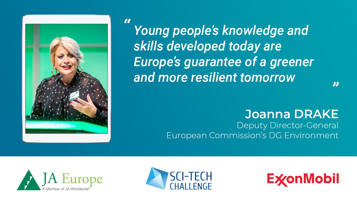 We are thrilled to start our 12th #SciTechChallenge with <a href="/EU_ENV/">EU Environment</a>'s Deputy DG Joanna Drake, who gave her view on EU-level initiatives that tackle waste management &amp; recycling ♻️ Welcome to all participating students, our distinguished guests &amp; jury panel #staytuned ⬇️ #jaSciTech21