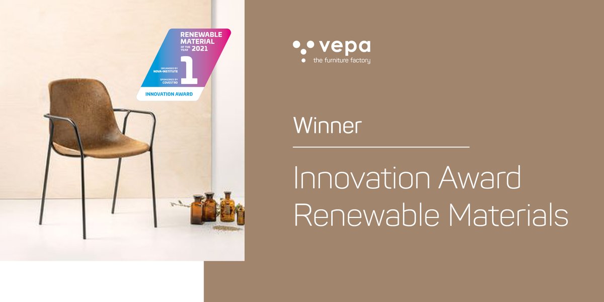 𝗧𝗥𝗢𝗧𝗦!! 
𝗪𝗶𝗻𝗻𝗮𝗮𝗿 𝗥𝗲𝗻𝗲𝘄𝗮𝗯𝗹𝗲 𝗠𝗮𝘁𝗲𝗿𝗶𝗮𝗹 𝗼𝗳 𝘁𝗵𝗲 𝗬𝗲𝗮𝗿 𝟮𝟬𝟮𝟭

Tijdens de internationale Renewable Materials Conference heeft <a href="/Vepaoffice/">Vepa the furniture factory</a> met partner <a href="/Plantics_NL/">Plantics _ Superior Natural Materials</a> de prestigieuze Innovation Award in de wacht gesleept met stoelencollectie Hemp.