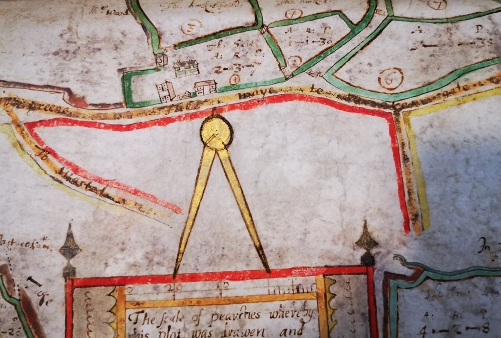 KarenAverby's tweet image. Triple @britishlibrary reader renewal pass/ rare books / maps reading room whammy today. Fluster counterbalanced by this beauty - 1656 map. Lovely depiction of buildings, and compass in gold paint- photo really doesn't do it justice.
#MapsMapsMaps
#LoveArchives