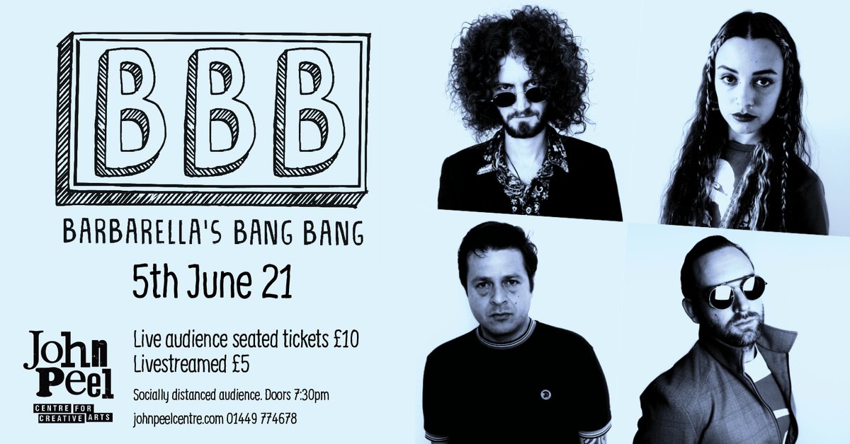 John Peel Centre (@johnpeelcentre) on Twitter photo ....aaaaaaand we're back! We are utterly thrilled to announce our first post-lockdown, in-person gig: <a href="/barbarellasbb/">Barbarella's Bang Bang</a> will play the JPC on Saturday 5th June.
Join us live at the centre or stream at home.
johnpeelcentre.com/event/barbarel…
#johnpeelcentre #whatson #whatsonsuffolk #suffolk ....aaaaaaand we're back! We are utterly thrilled to announce our first post-lockdown, in-person gig: <a href="/barbarellasbb/">Barbarella's Bang Bang</a> will play the JPC on Saturday 5th June.
Join us live at the centre or stream at home.
johnpeelcentre.com/event/barbarel…
#johnpeelcentre #whatson #whatsonsuffolk #suffolk