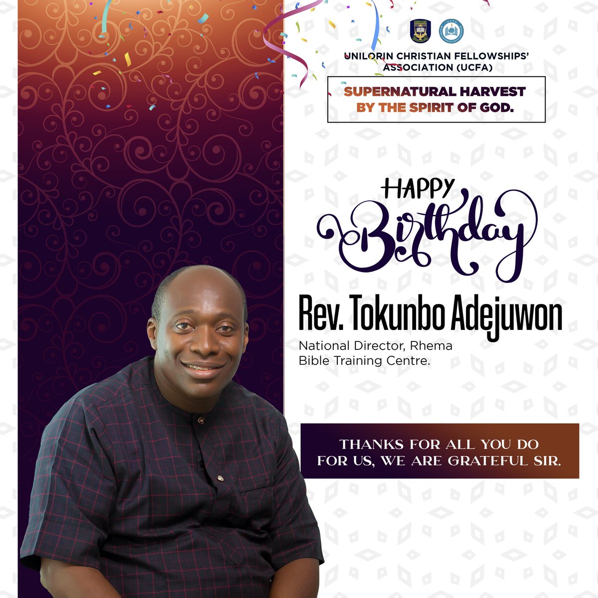 Happy birthday Reverend sir. We are grateful! @rhemanigeria @ToksAdejuwon @emekaiduma @khm_usa @UcfaIlorin