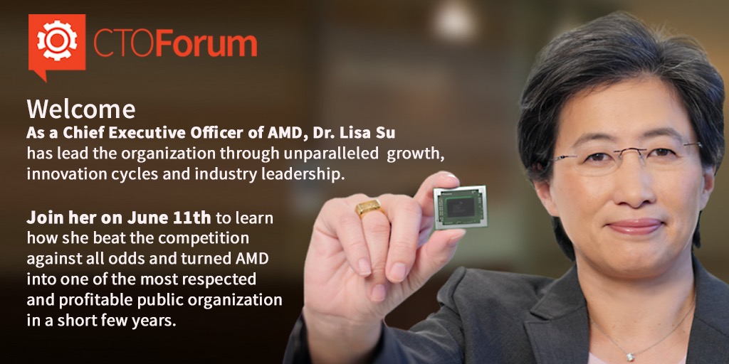 #LisaSu Takes the Stage at the <a href="/CTOForum/">CTO Forum</a> Six Series Envisioning the Future of Semiconductor Industry &amp; How to Position AMD in the Leading Role as an Innovator. Join us ctoforum.org/apply/