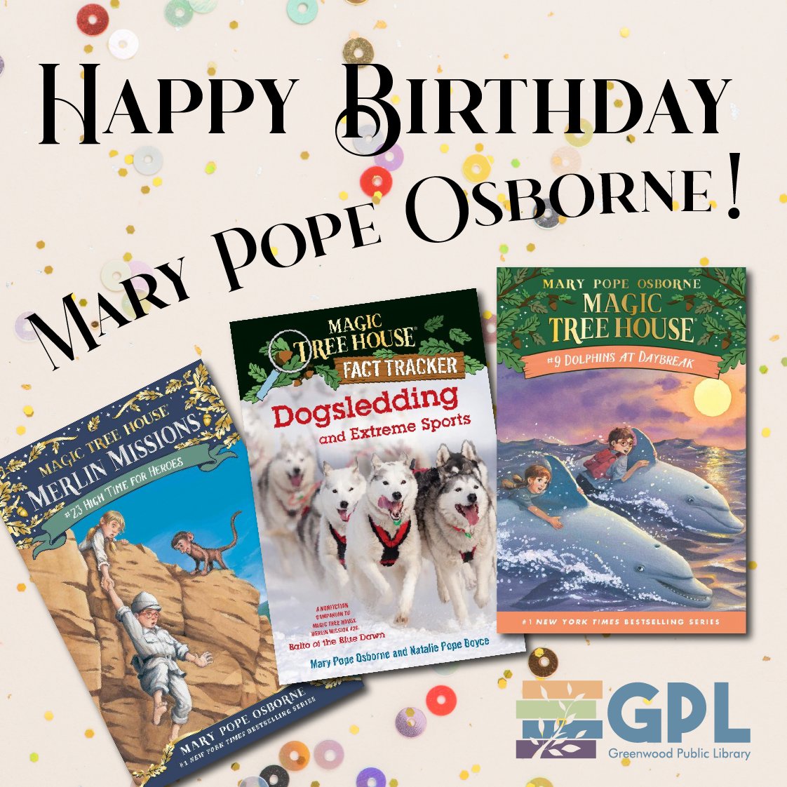 Happy Birthday to author Mary Pope Osborne!  Do you have a favorite book she\s written? 