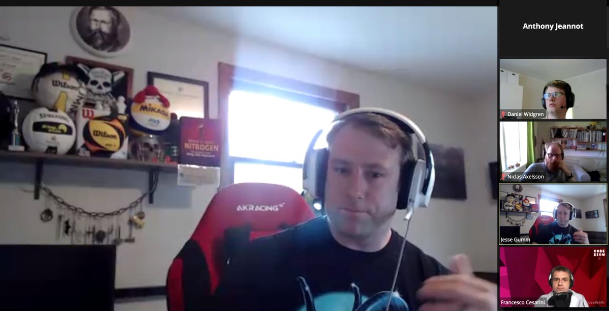 Back from our break with three more awesome sessions. @wilton_quinn is telling us about flexible software composition using protocols.Daniel Widgren, <a href="/Burbass/">Niclas Axelsson</a> &amp; <a href="/jessegumm/">@gumm.io</a> are chatting about Nitro and Nova and <a href="/mrinal/">Mrinal Wadhwa</a> is showing off end-to-end encryption on the BEAM #CodeBEAMv